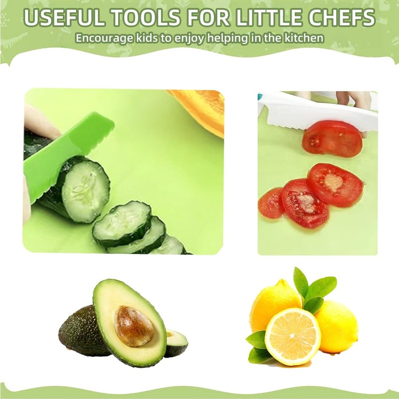 WALAWALA 4PCS Kids Knife Set for Real Cooking BPA Free with Plastic Toddler Play Kitchen Knives with Serrated Teeth Kitchen Safe Knives for Real Cooking and Cutting Fruits and breads - Image 5